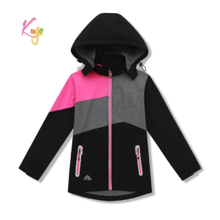 Dívčí softshellová bunda nezateplená Kugo HK5660 černá | růžová